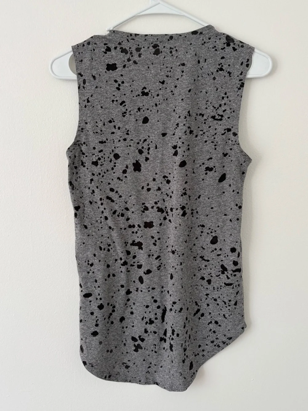 Michael Stars Grey Black Muscle Splatter Burnout Tank Top Size Small - Picture 6 of 8